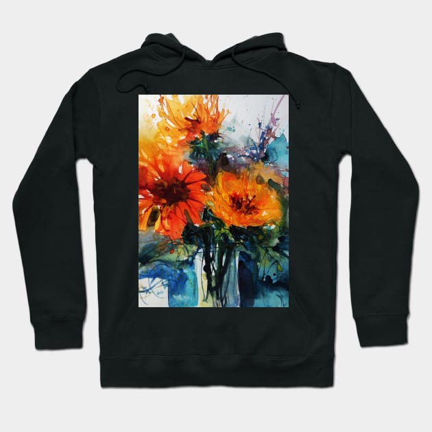 Loose Floral Watercolor #07 Hoodie by Floral Your Life!